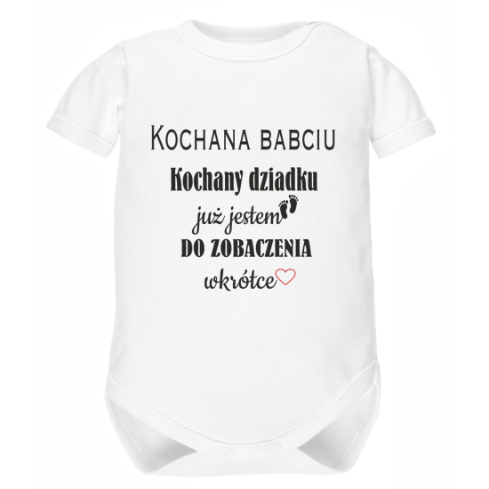 Body niemowlęce „Już jestem” – ogłoszenie ciąży, prezent dla babci/dziadka/rodzeństwa